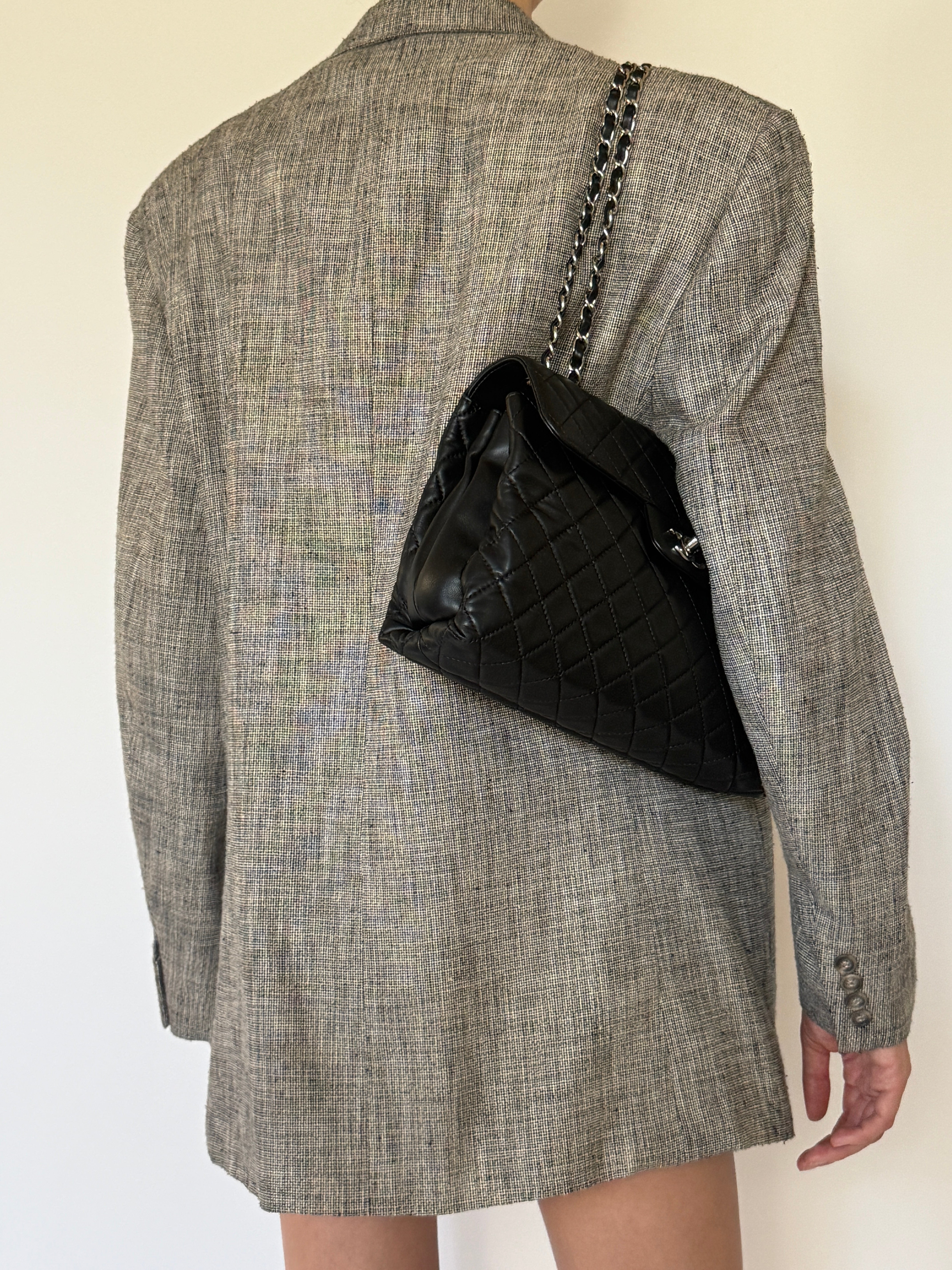 Vintage Oversized Textured Blazer Taupe 7522