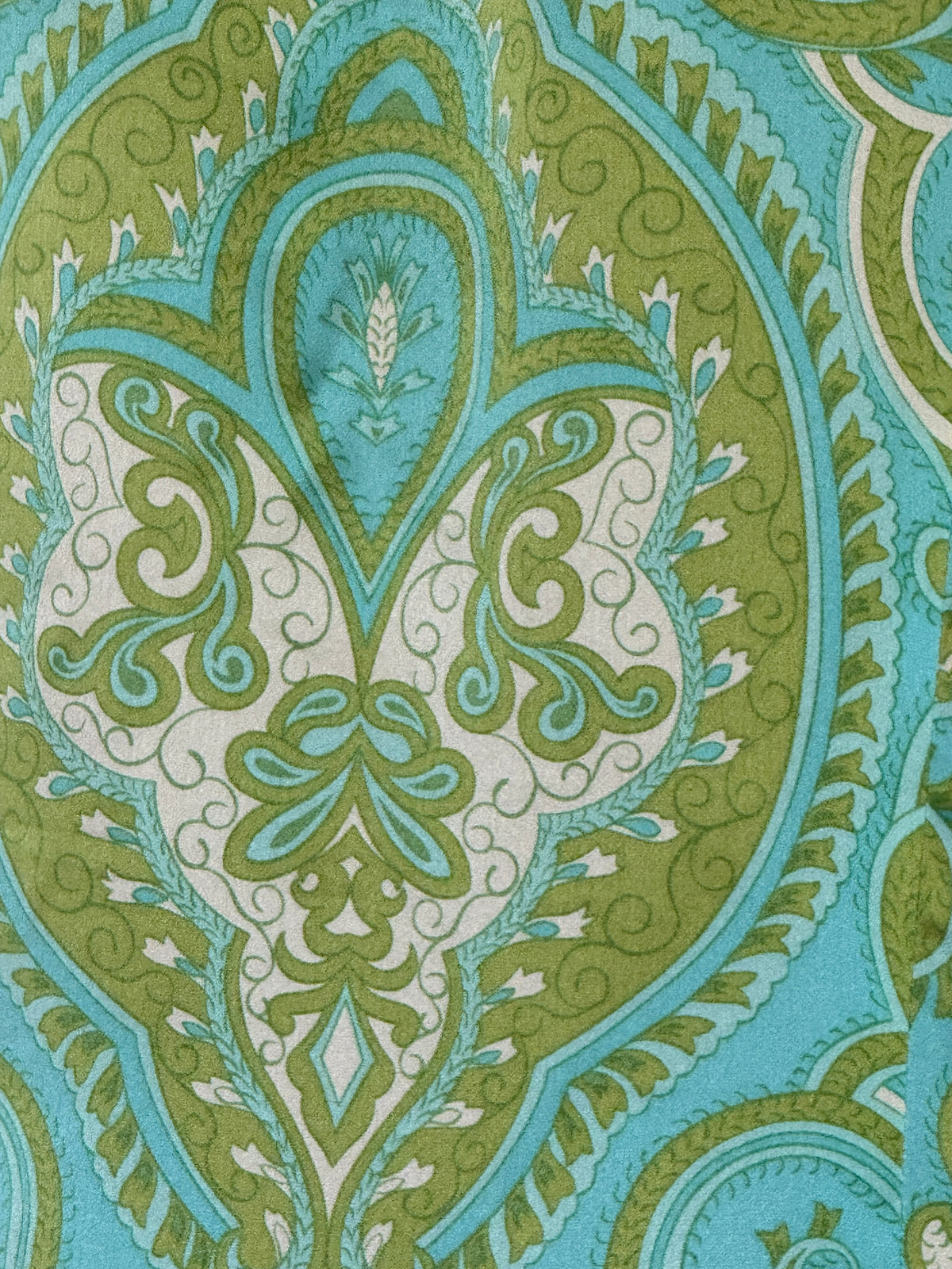 Vintage Silk Paisley Shirt Aqua Green 7930