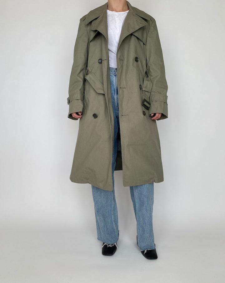 VINTAGE GREEN TRENCH COAT 4160