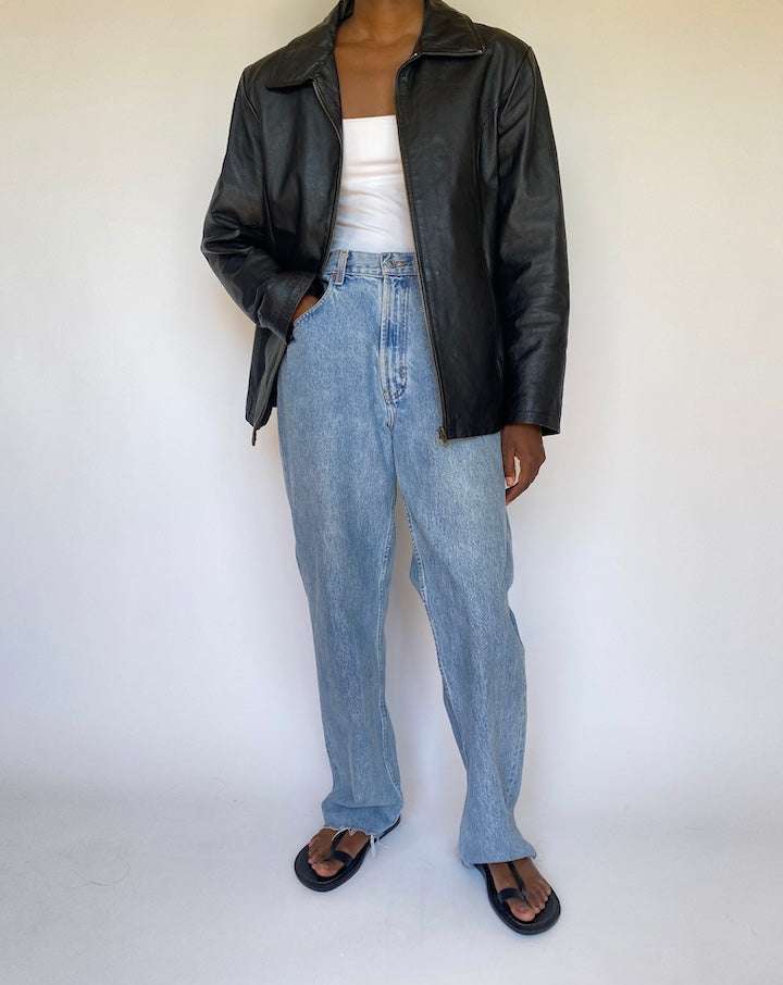 VINTAGE BLACK LEATHER JACKET 3703