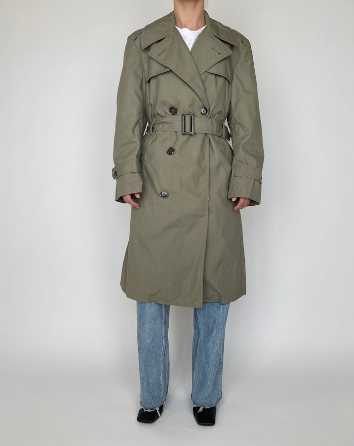 VINTAGE GREEN TRENCH COAT 4160