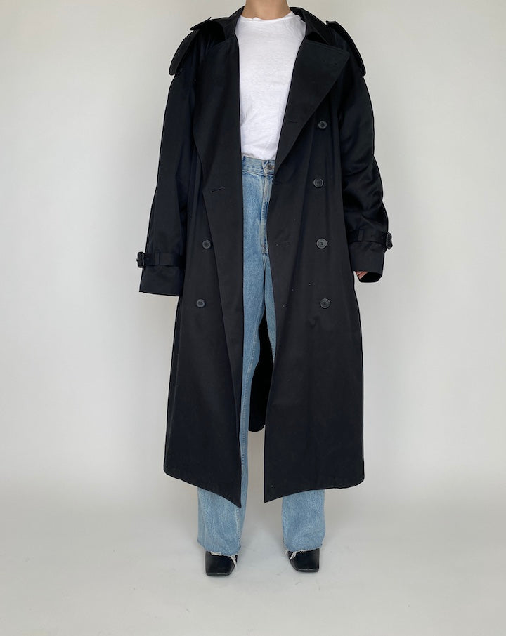 VINTAGE LONG BLACK COAT 4162