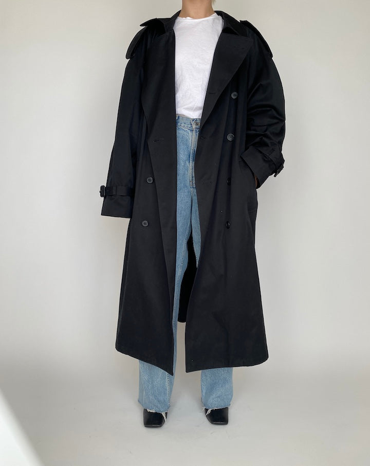 VINTAGE LONG BLACK COAT 4162