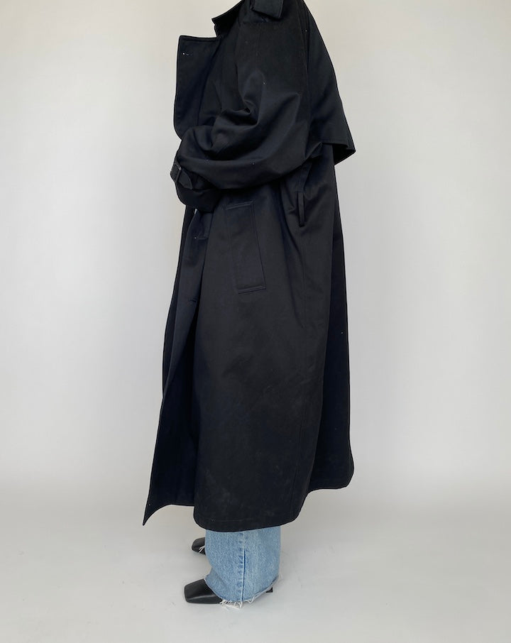 VINTAGE LONG BLACK COAT 4162