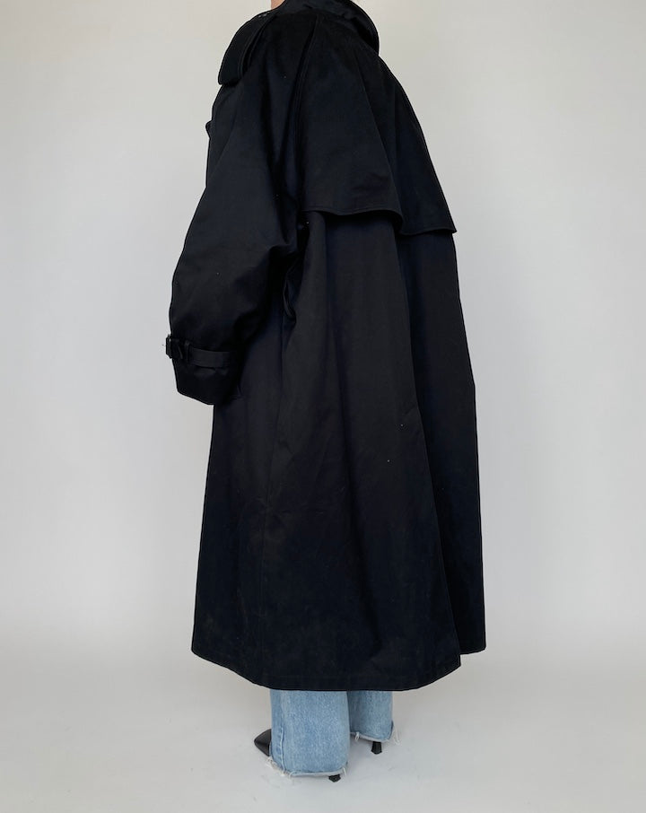 VINTAGE LONG BLACK COAT 4162