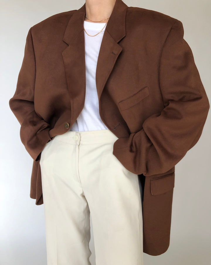 VINTAGE BROWN OVERSIZED BLAZER 238