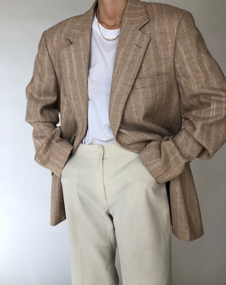 VINTAGE TWEED BEIGE BLAZER 239