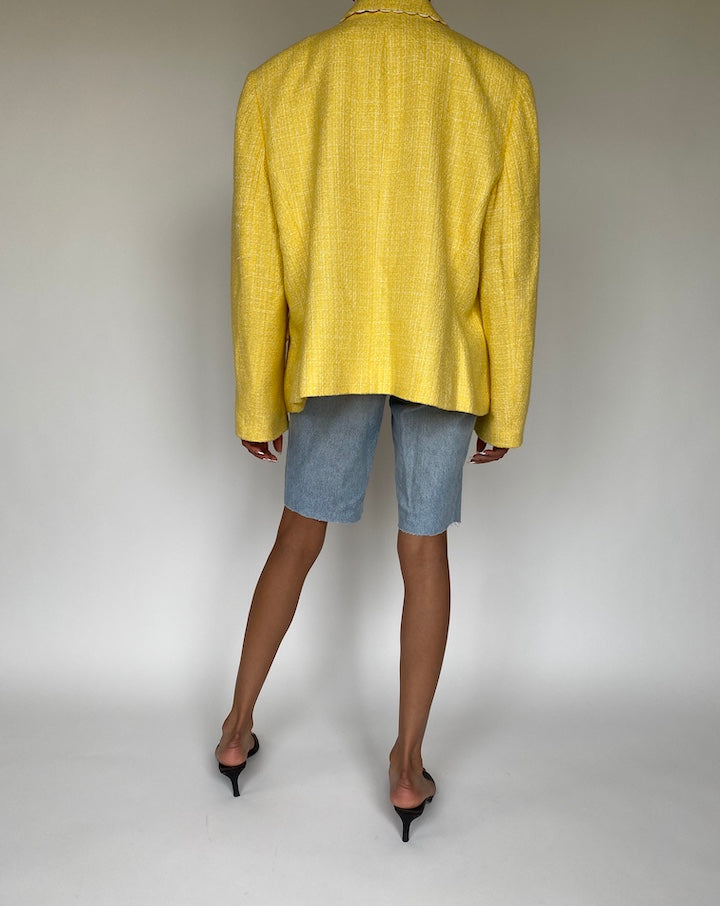 VINTAGE YELLOW TWEED BLAZER 827