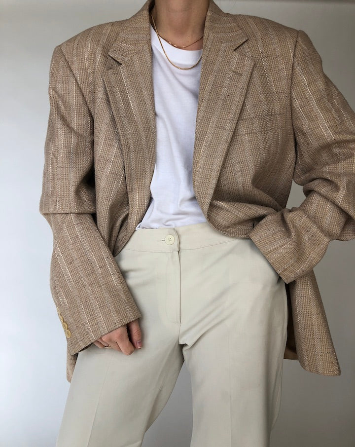 VINTAGE TWEED BEIGE BLAZER 239