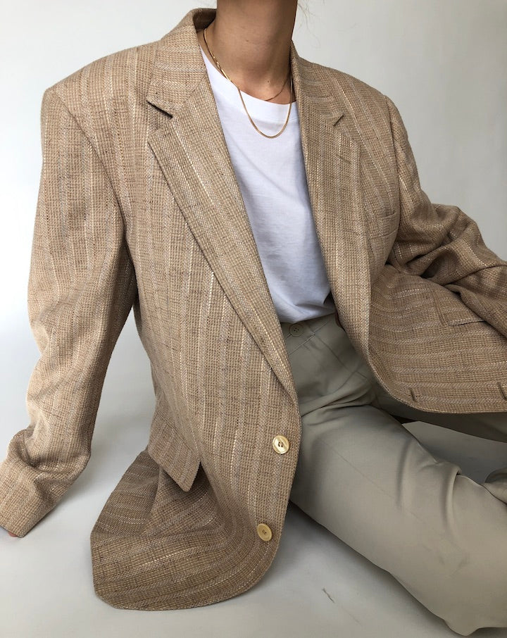 VINTAGE TWEED BEIGE BLAZER 239