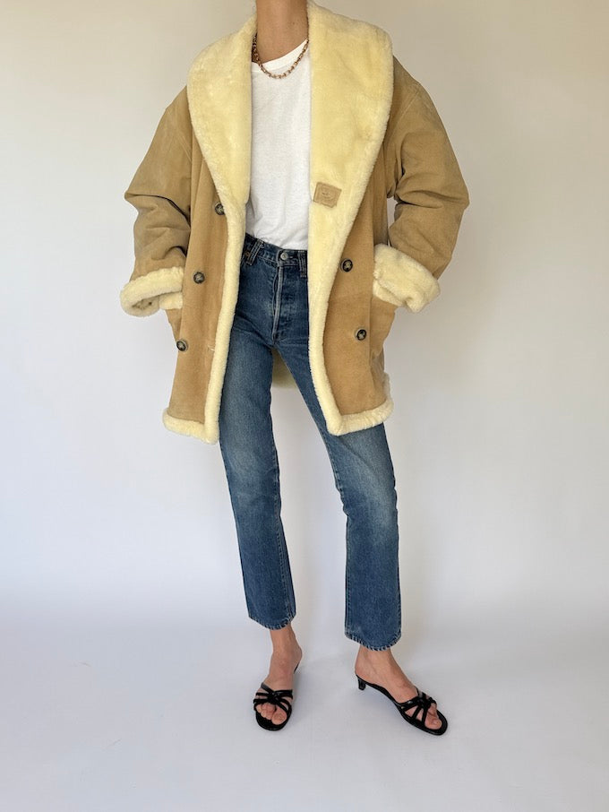 Vintage Suede Shearling Jacket 4775