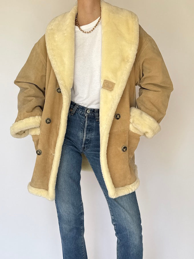 Vintage Suede Shearling Jacket 4775
