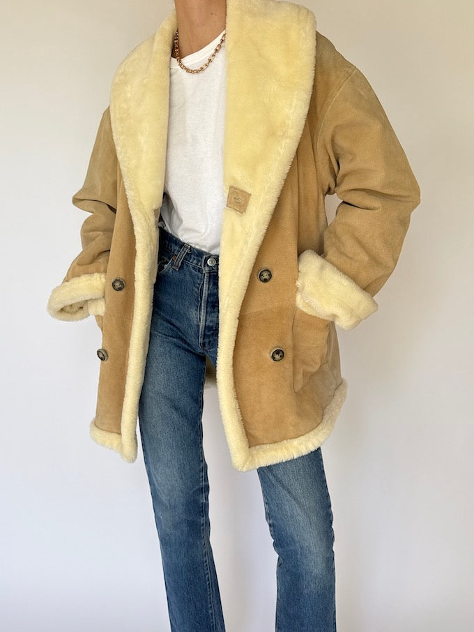 Vintage Suede Shearling Jacket 4775