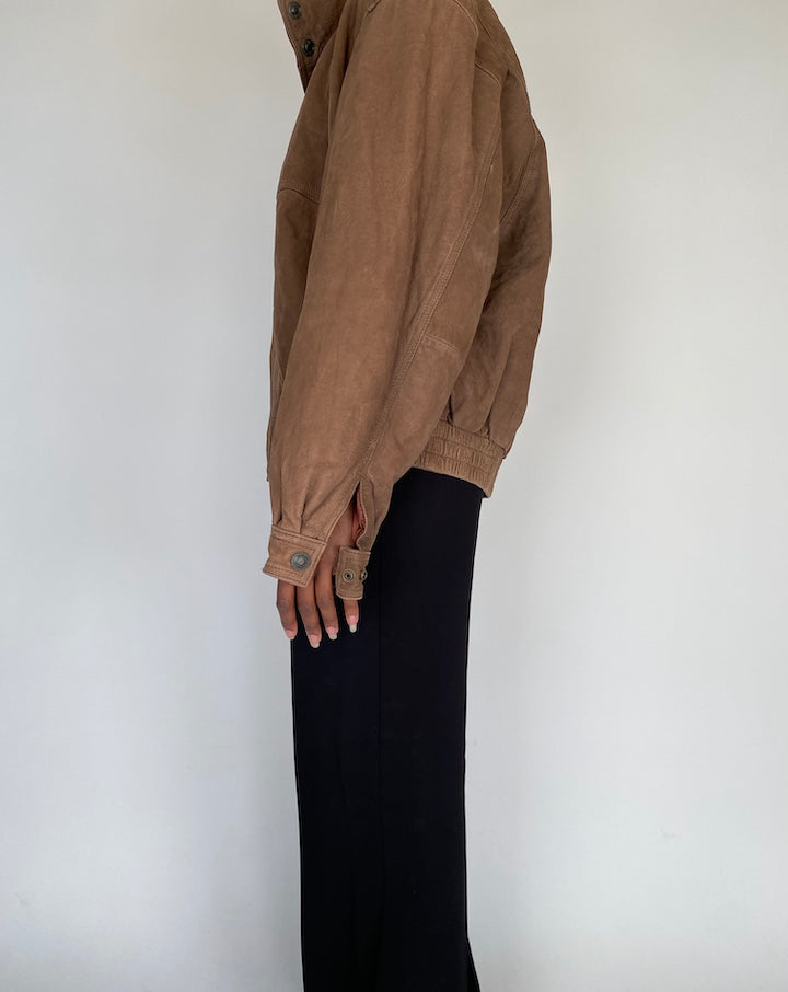 VINTAGE OVERSIZED BROWN LEATHER JACKET 2116