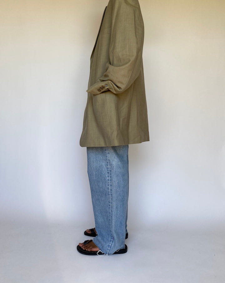 VINTAGE OVERSIZED BEIGE WOOL BLAZER 3712