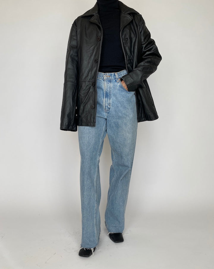 VINTAGE BLACK LEATHER JACKET 4169