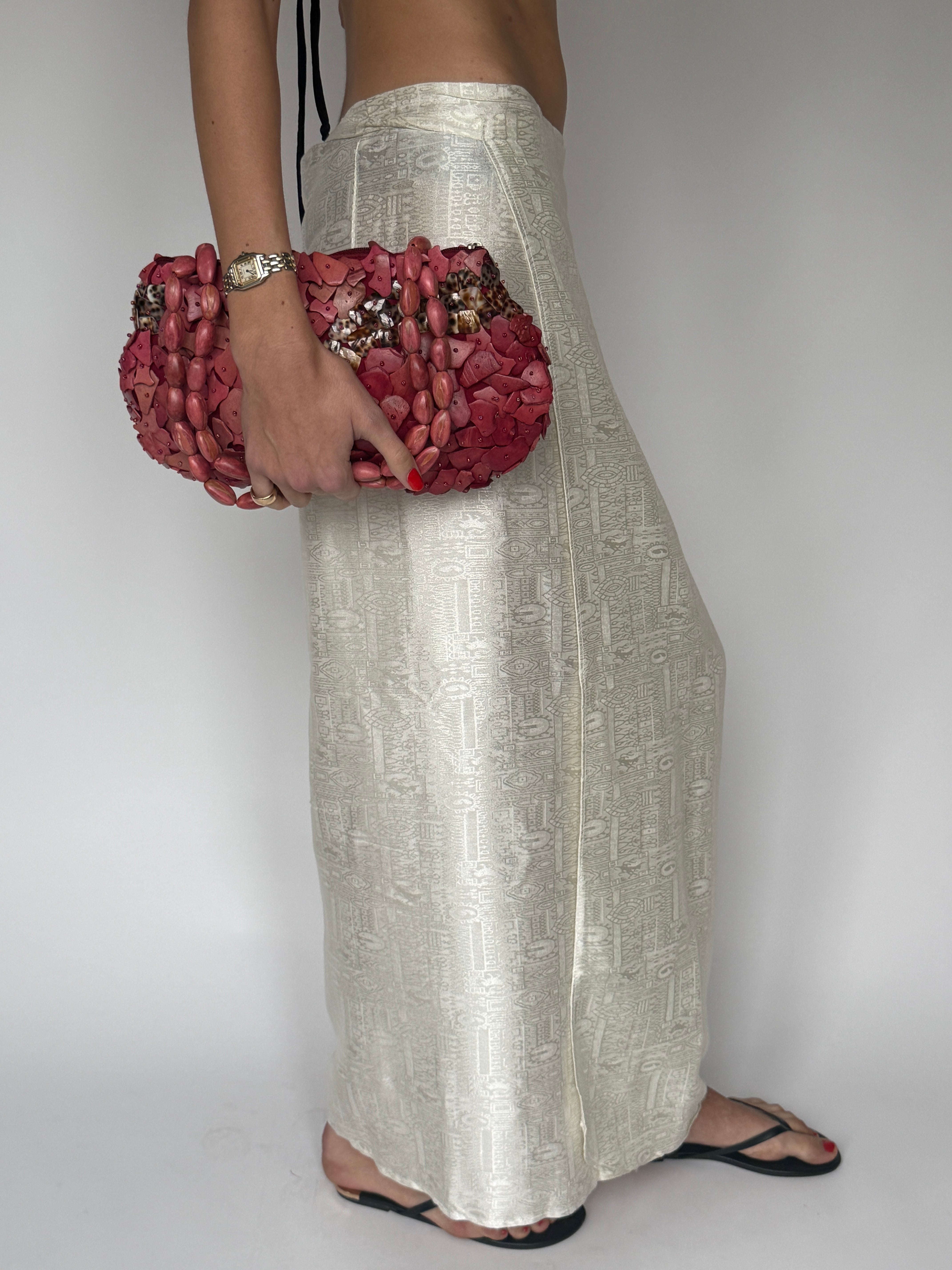 Vintage Jacquard rap Skirt Cream 7100