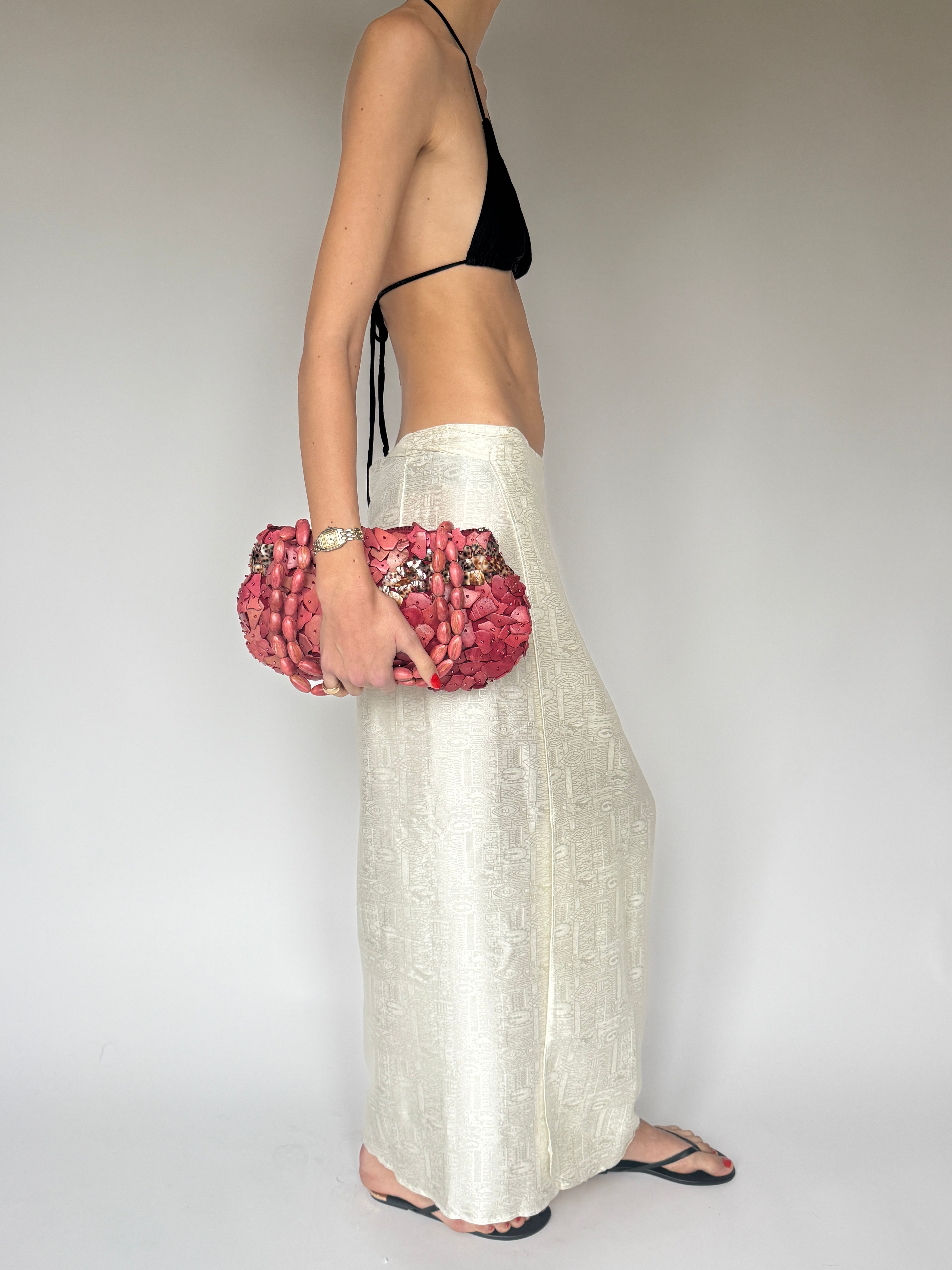 Vintage Jacquard rap Skirt Cream 7100