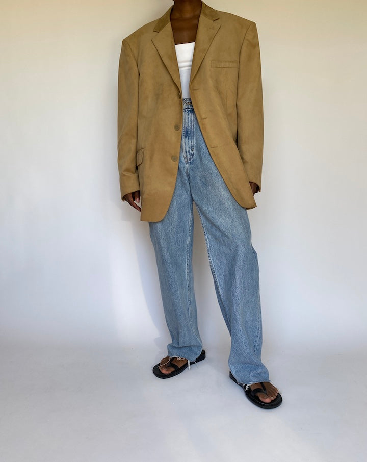 VINTAGE BEIGE SINGLE BREASTED BLAZER 3718