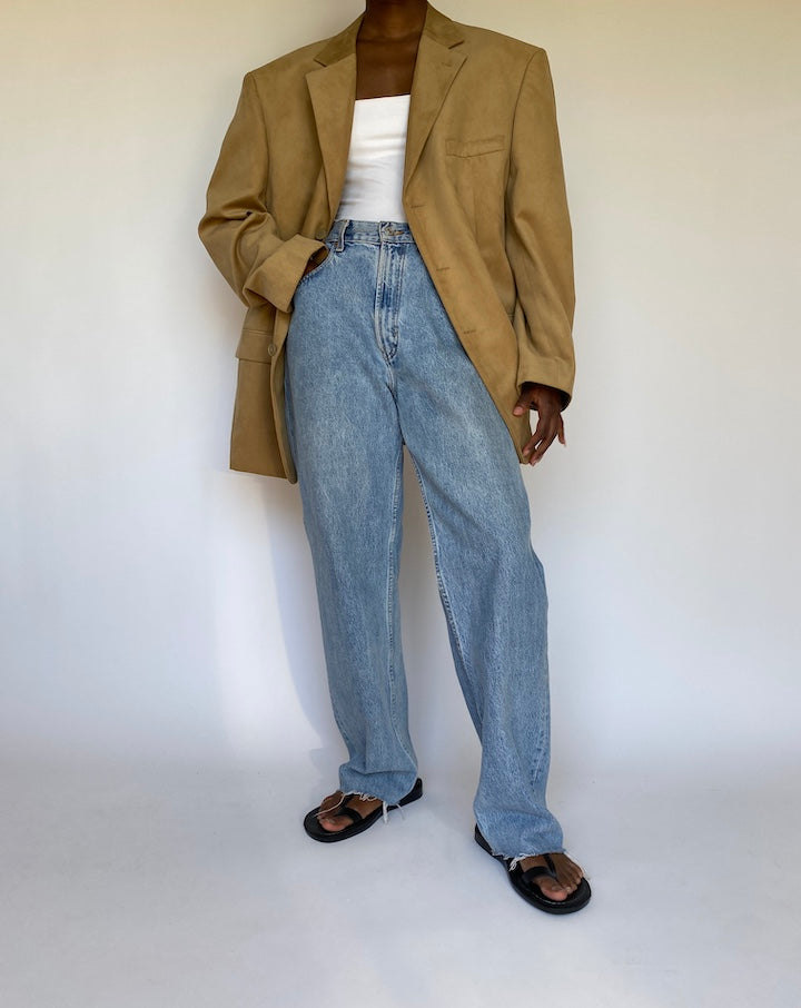 VINTAGE BEIGE SINGLE BREASTED BLAZER 3718