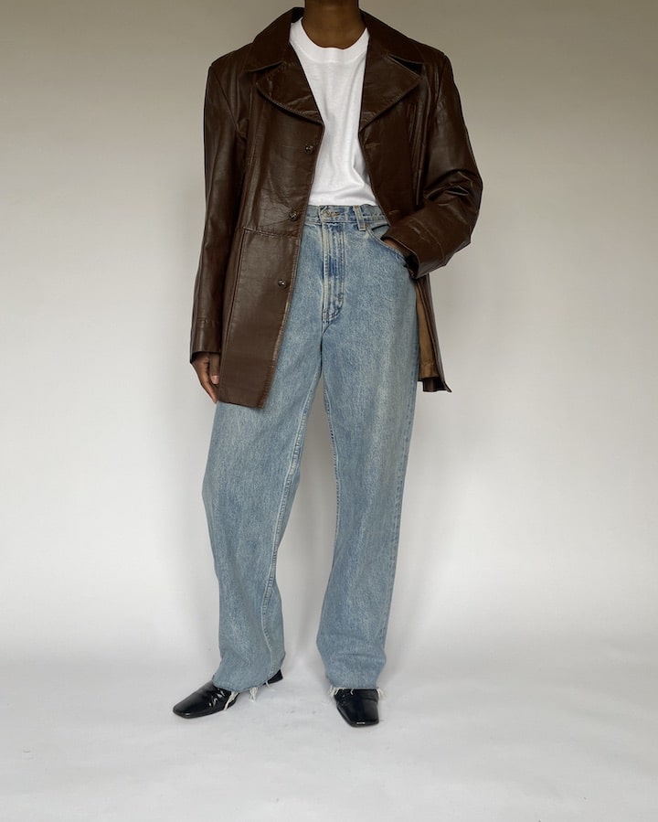 VINTAGE BROWN LEATHER JACKET 4907