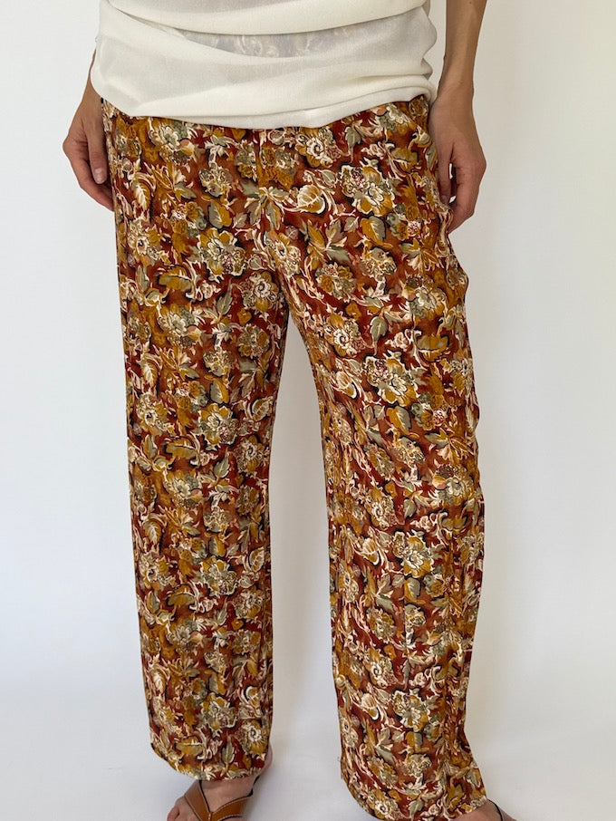 Vintage Flower Patterned Pants 3998