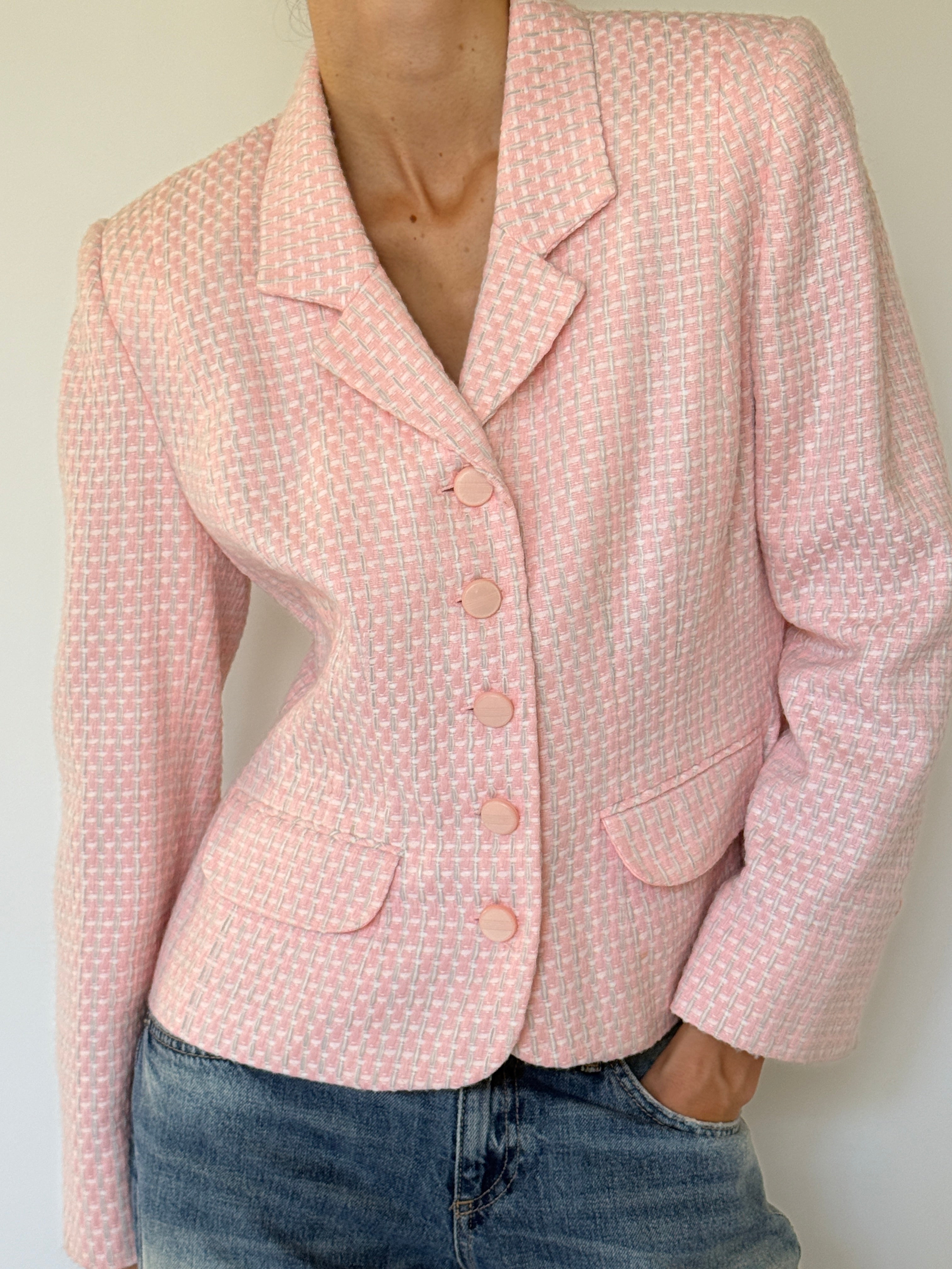 Vintage Pink Tweed Blazer 6574