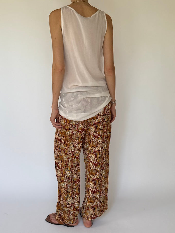 Vintage Flower Patterned Pants 3998