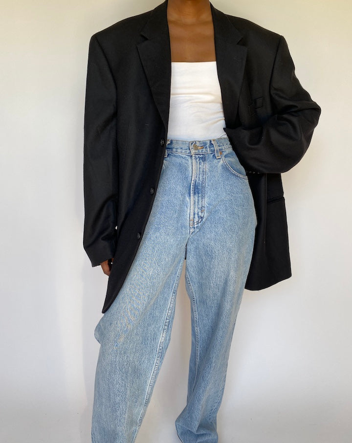 VINTAGE OVERSIZED BLACK BLAZER 3719