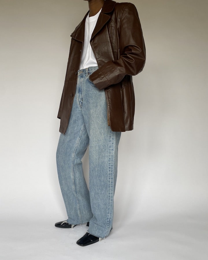 VINTAGE BROWN LEATHER JACKET 4907