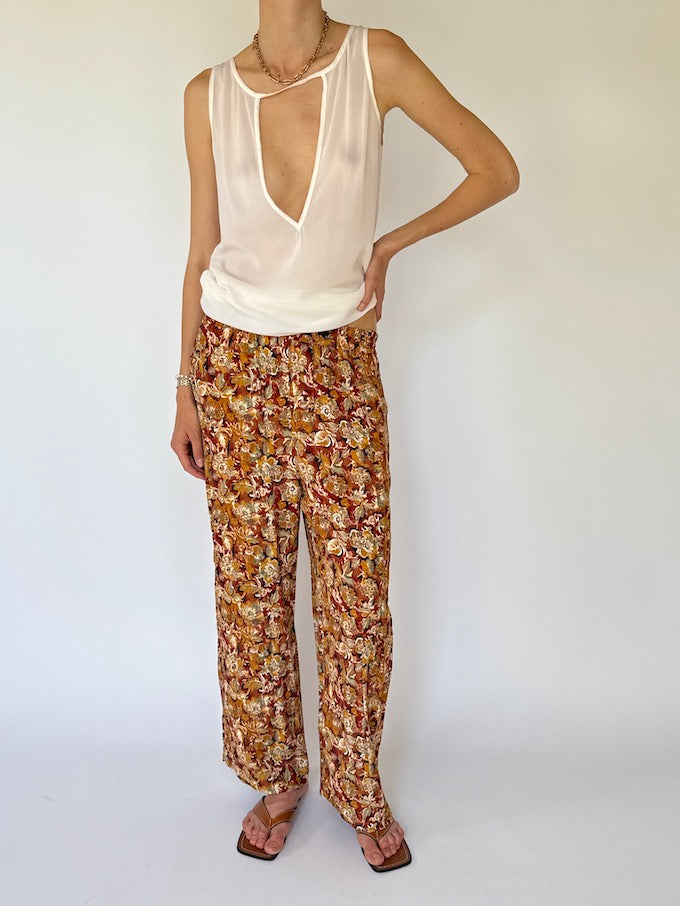 Vintage Flower Patterned Pants 3998