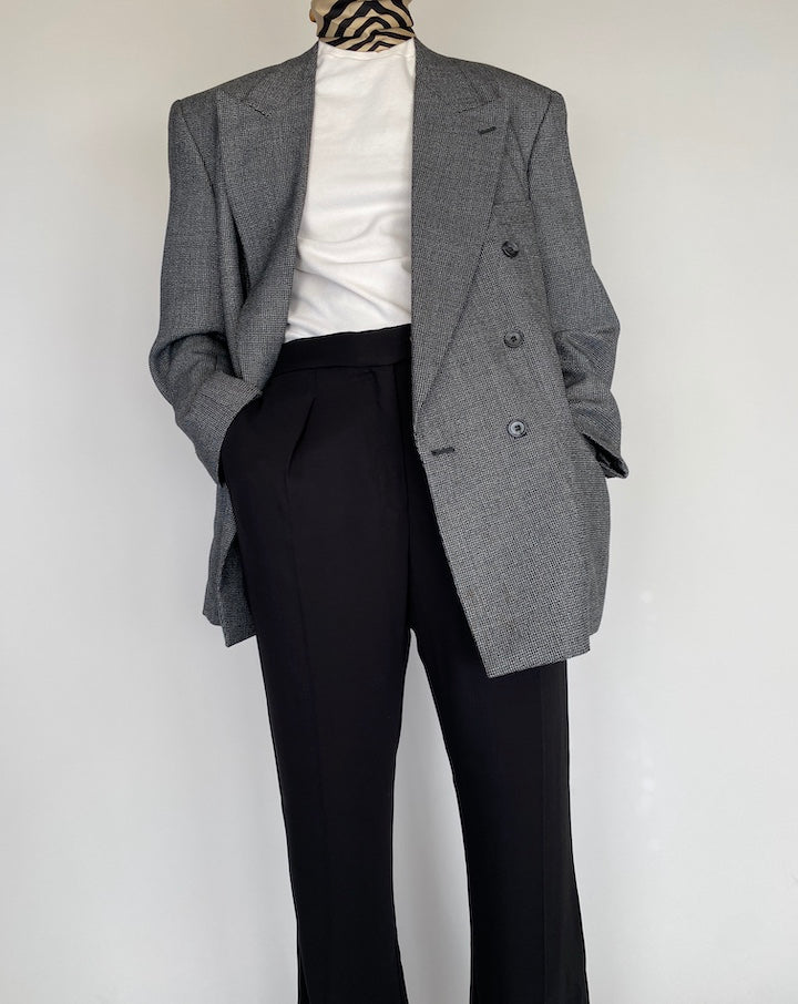 VINTAGE GREY DOUBLE BREASTED BLAZER 2128