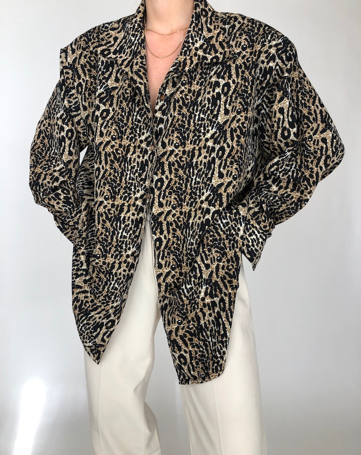 VINTAGE ANIMAL PRINTED BLOUSE 253