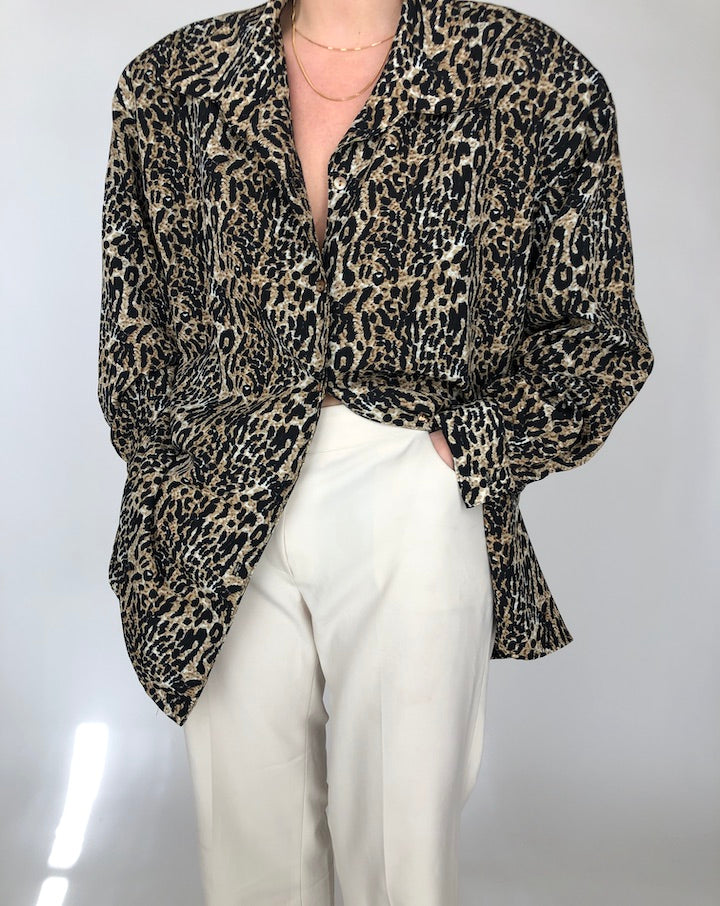 VINTAGE ANIMAL PRINTED BLOUSE 253