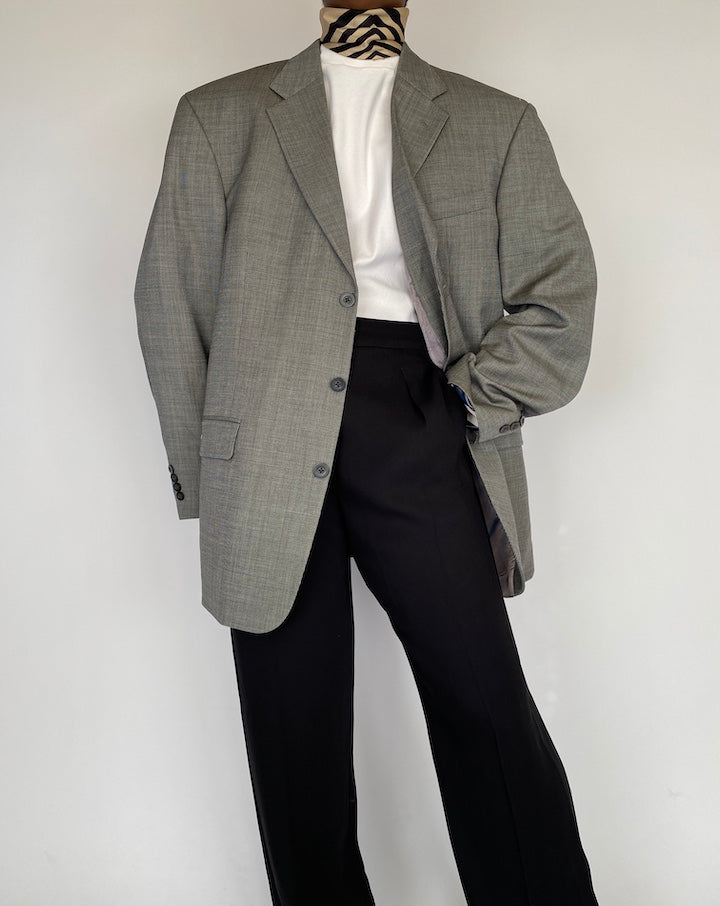 VINTAGE OVERSIZED GREY BLAZER 2129