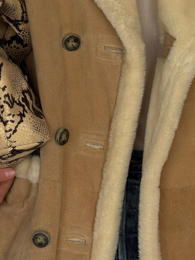 Vintage suede jacket detail view