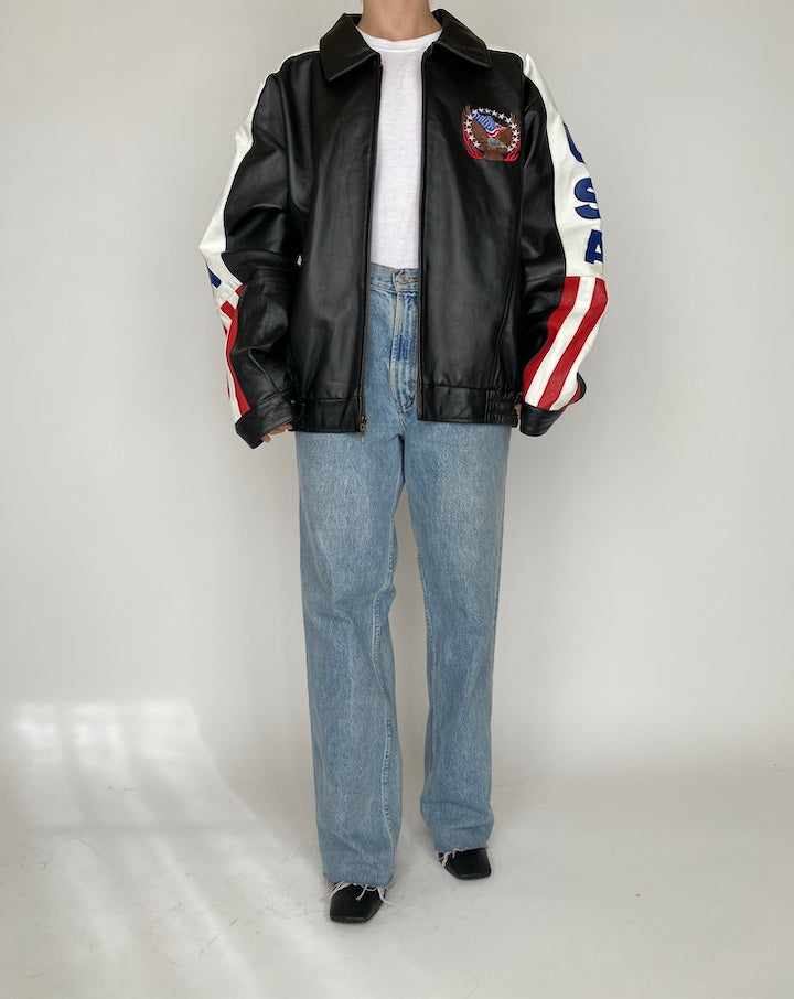 VINTAGE OVERSIZED USA LEATHER JACKET 4178