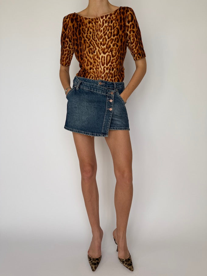 Vintage Escada Leopard Print Top 6031