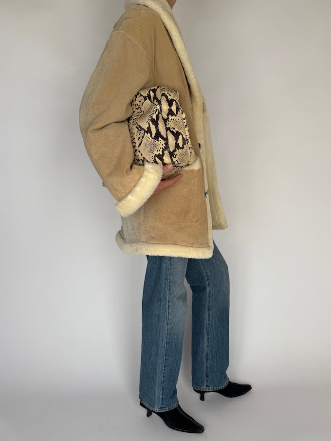 Vintage suede jacket side view