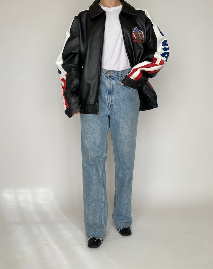 VINTAGE OVERSIZED USA LEATHER JACKET 4178