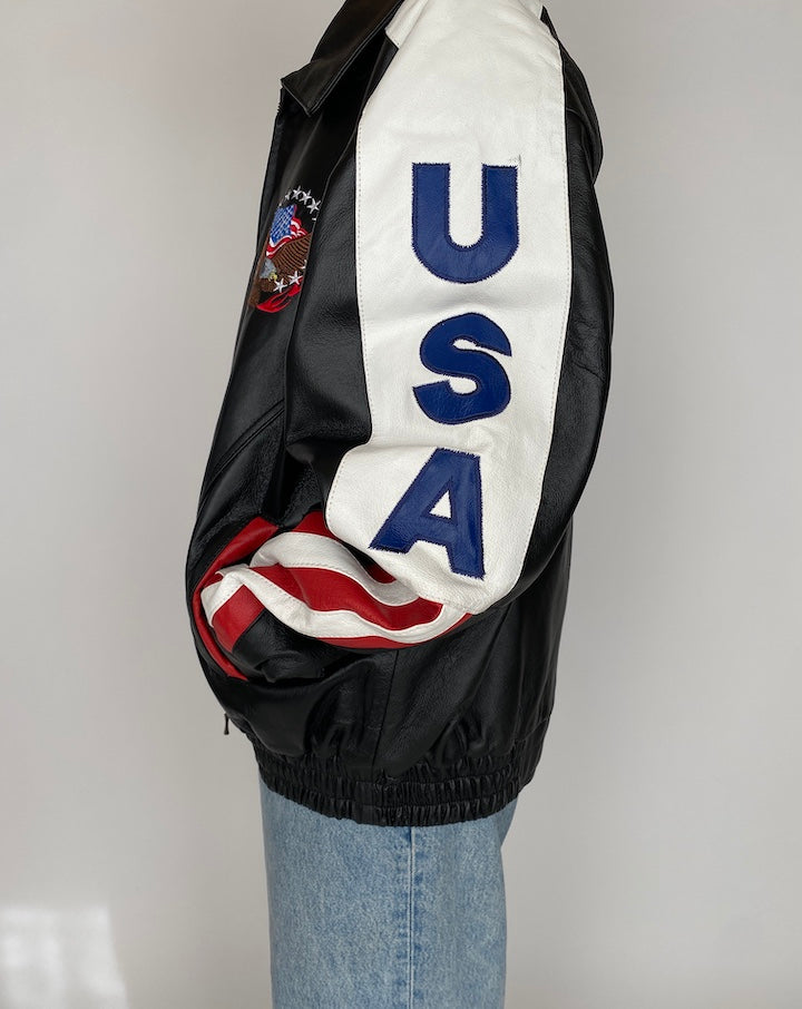 VINTAGE OVERSIZED USA LEATHER JACKET 4178