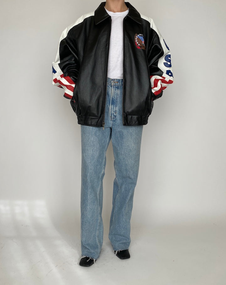 VINTAGE OVERSIZED USA LEATHER JACKET 4178