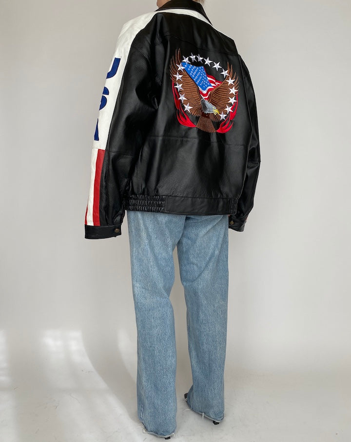 VINTAGE OVERSIZED USA LEATHER JACKET 4178