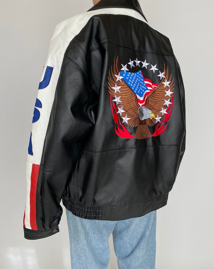 VINTAGE OVERSIZED USA LEATHER JACKET 4178