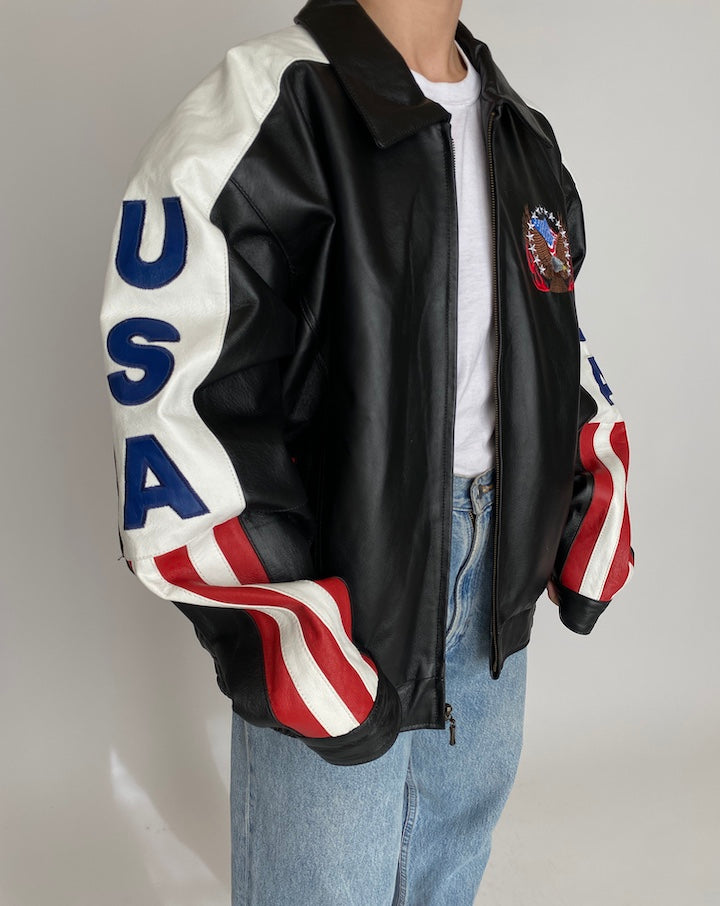 VINTAGE OVERSIZED USA LEATHER JACKET 4178