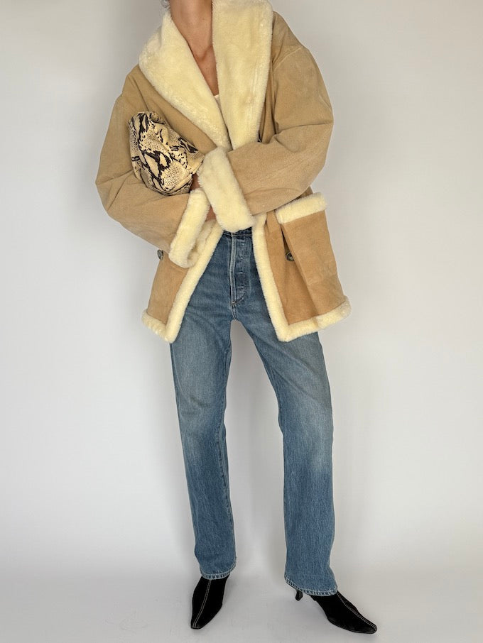 Vintage Suede Shearling Jacket 4775