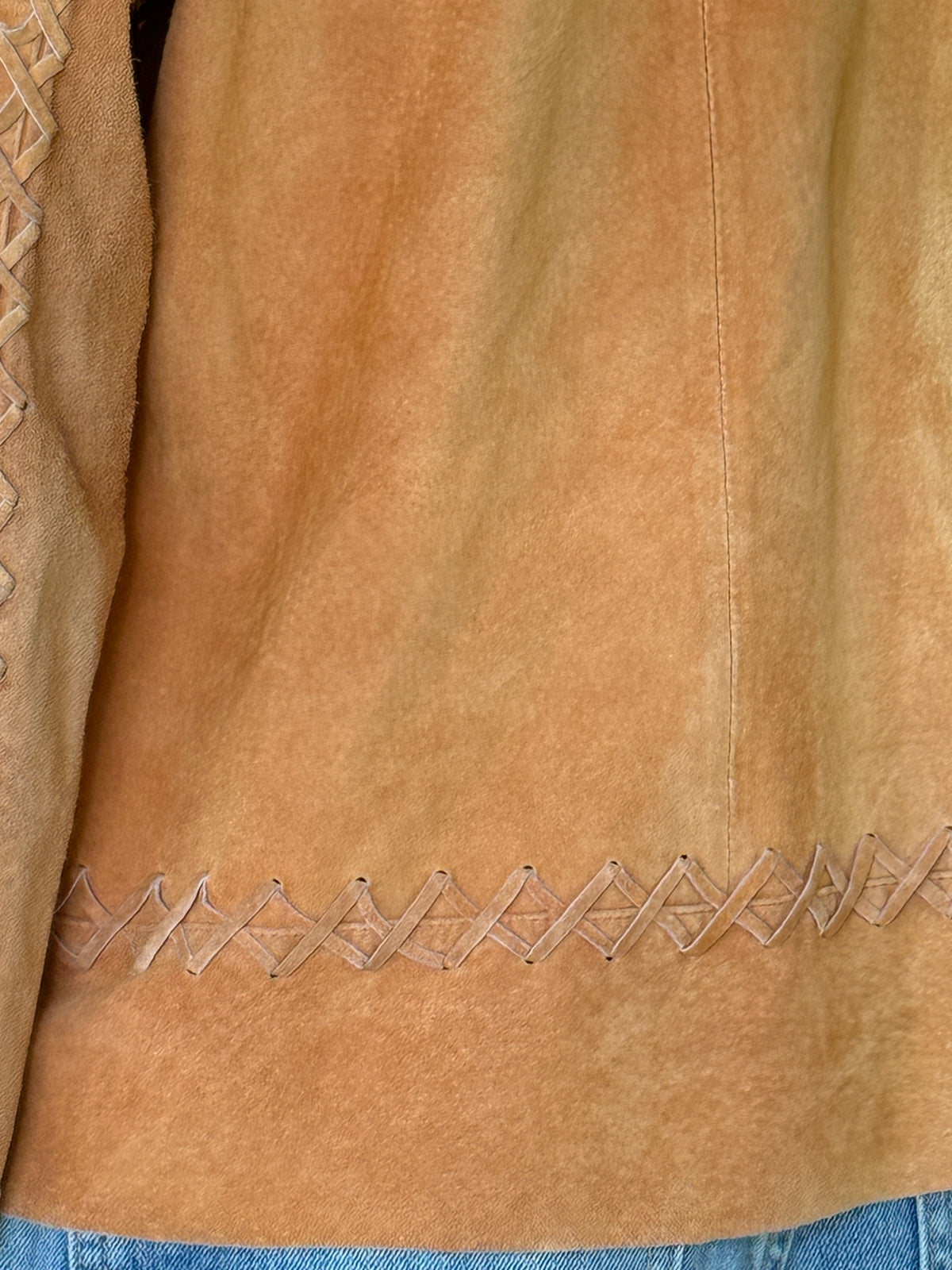 Vintage Western Suede Leather Jacket Burnt Orange