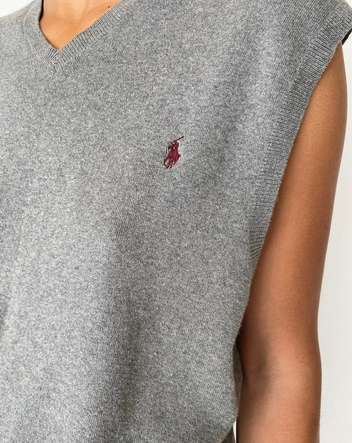 VINTAGE RALPH LAUREN GREY VEST 2706