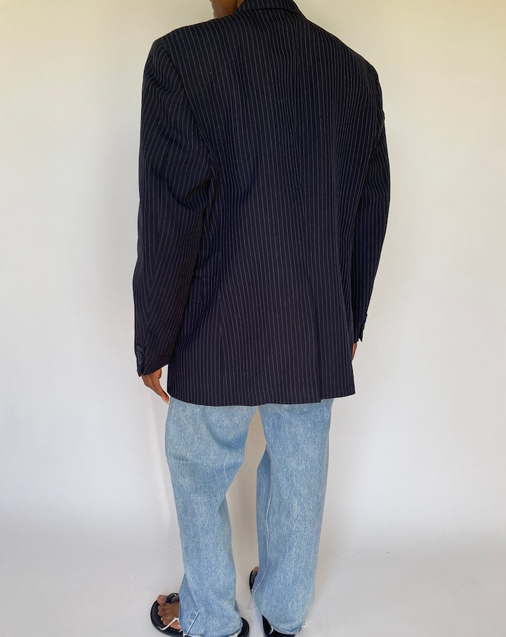 VINTAGE NAVY PINSTRIPED BLAZER 3727