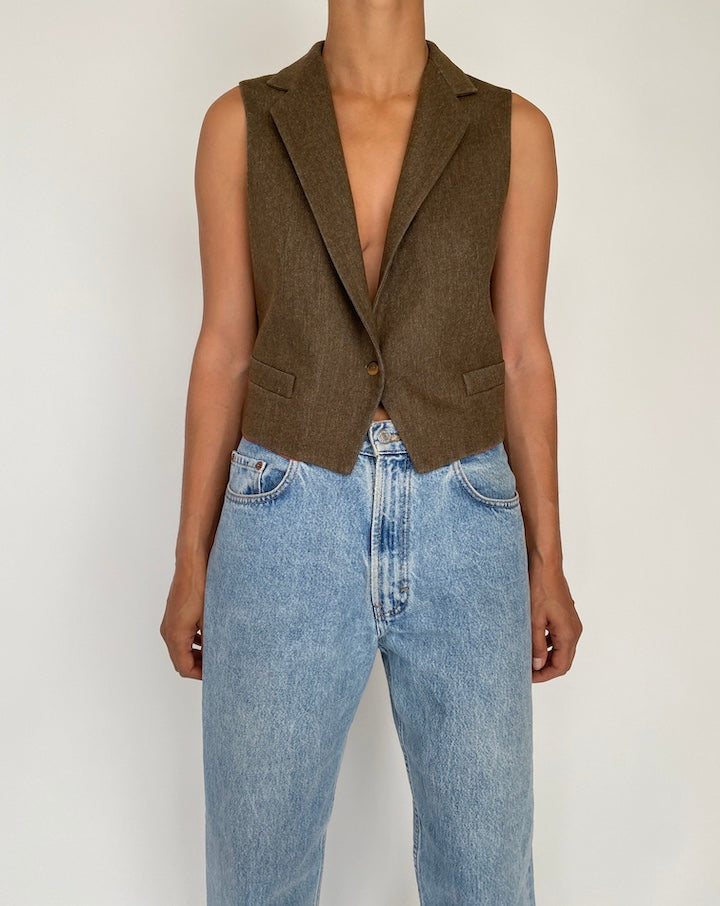 VINTAGE BROWN VEST 2707